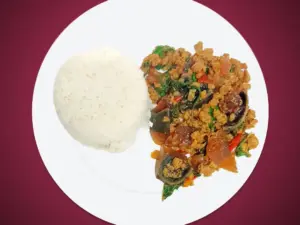 F45 Stir fried preserved egg with holy basil leaves 10
