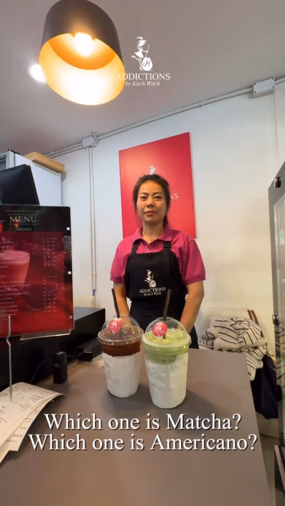 Green =  Matcha Black= Americano