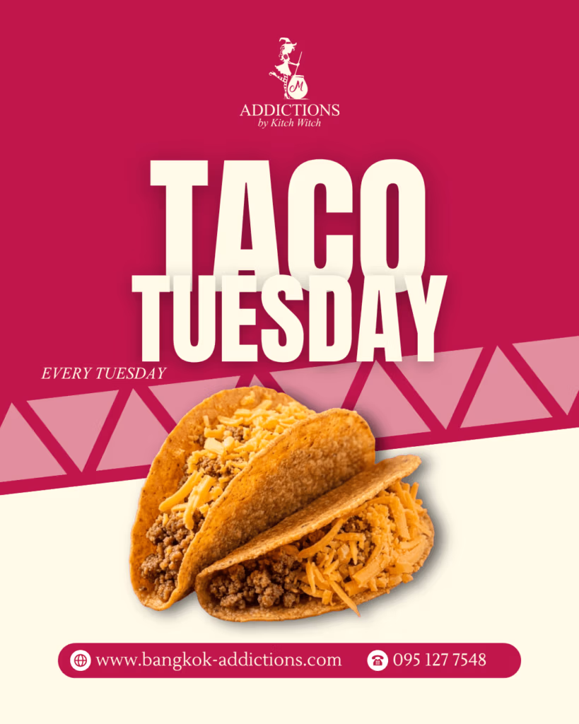 Orange and White Modern Taco Tuesday Instagram Post