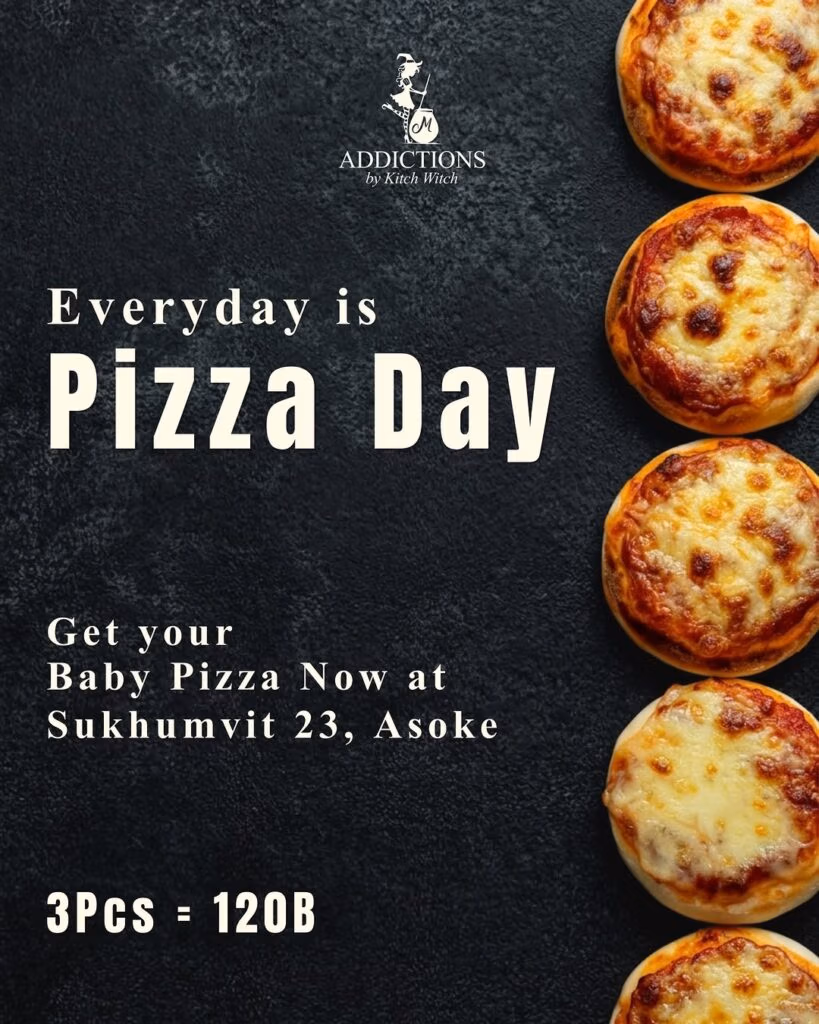 3 little pizzas. 120 baht. Zero regrets.
